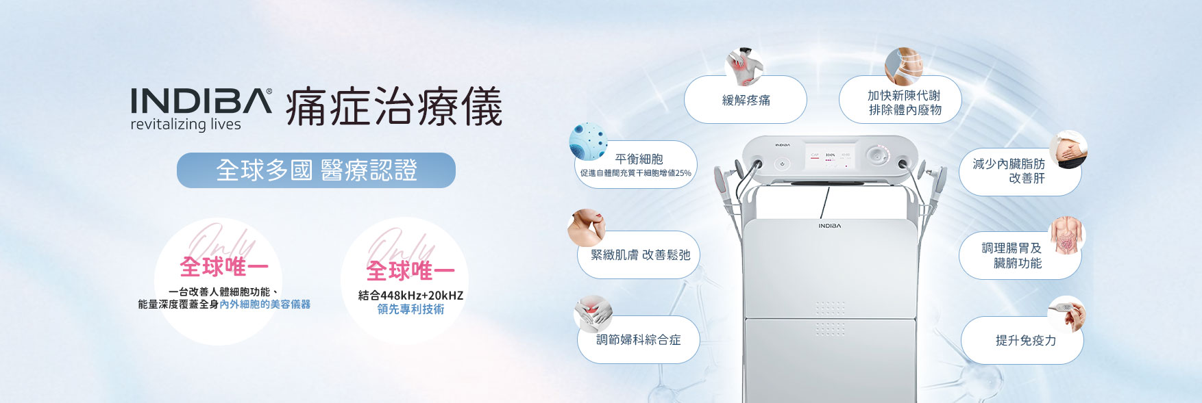 西班牙INDIBA 細胞修復 + 痛症治療